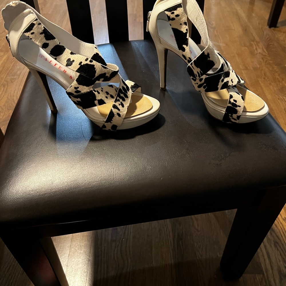 Walter Steiger Black and White Patterned Heels
